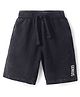 Babyhug Cotton Knit Mid Thigh Length Shorts with Text Print - Black