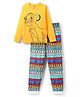 HoneyHap Disney Single Jersey Knit Full Sleeves Night Suit With Simba Graphic - Yellow & Blue