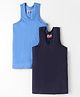 Jon Cotton Knit Sleeveless Solid Vests Pack of 2 (Color May Vary)