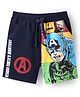 Pine Kids Marvel Terry Knit Knee Length Shorts with Avengers Graphics - Navy Blue