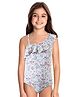 The Mom Store Sleeveless Unicorn Printed Swimsuit - White