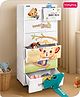 Babyhug 6 Layers High Density Plastic Storage Cabinet Baby Lion Print With Wheels - White