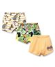 Babyhug Disney Cotton Lycra Trunk With Mowgli & Friends Graphics Pack Of 3 - White Green & Tan