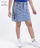 Arias by Lara Dutta Cotton Elastane Woven Washed Skirt With Cargo Pockets - Blue
