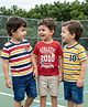 Babyhug Cotton Knit Half Sleeves T-Shirts with Stripes Design & Text Print Pack of 3 - Red & Yellow