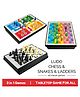 Ratnas Classic Games 3 in 1 Chess Board Ludo & Snake & Ladder - Black