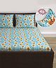 Divine Casa Floret 100% Cotton Double Fitted Bedsheet with 2 Pillow Covers | 144 TC | Deep Pocket Design | Soft & Durable - Wildflower Charm