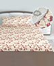 Divine Casa Floret 100% Cotton King Fitted Bedsheet with 2 Pillow Covers | 144 TC | Deep Pocket Design | Elegant Bedding Set - Summer Fern