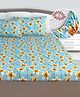Divine Casa Floret 100% Cotton King Fitted Bedsheet with 2 Pillow Covers | 144 TC | Deep Pocket Design | Elegant Bedding Set - Wildflower Charm