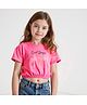 Primo Gino Cotton Knit Half Sleeves Drop Shoulder T-Shirt With Good Days Text Embroidery - Dark Pink