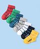 Cute Walk By Babyhug Knit Ankle Length Anti-Bacterial Socks with Stripe Design Pack of 7 - Yellow Gray & Navy Blue