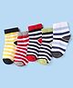 Cute Walk By Babyhug Knit Ankle Length Anti-Bacterial Socks with Stripes Pack of 5 - Yellow Green & Black