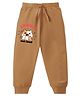 KAVEE Pure Cotton Terry Biowashed Laugh Out Loud Text Printed Joggers  - Brown