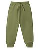 KAVEE Pure Cotton Terry Biowashed Solid Joggers - Olive Green