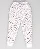Hrit Cotton Blend Hearts & Polka Dots Printed Joggers - White