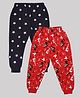 Kiwi Cotton Blend Pack Of 2 Guitar & Stars Printed Joggers - Black & Red