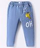 Mark & Mia Cotton Lycra Full Length Denim Jeans With Giraffe Print & Pocket Detailing - Blue