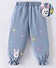 Mark & Mia Full Length Washed Denim Jeans With Bunny & Polka Dot Print - Blue