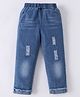 Mark & Mia Full Length Jeans with Ripped Detailing - Blue