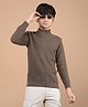CRIMSOUNE CLUB 100% Cotton Full Sleeves Solid Sweater - Brown