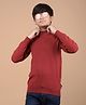 CRIMSOUNE CLUB 100% Cotton Full Sleeves Solid Sweater - Maroon
