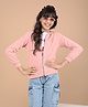 CRIMSOUNE CLUB Full Sleeves Ribbed Solid Sweatshirt - Peach