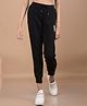 CRIMSOUNE CLUB Cotton Floral Printed Joggers - Black