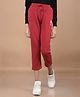 CRIMSOUNE CLUB Cotton Floral Patch Detailed Track Pants - Red