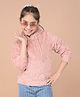 CRIMSOUNE CLUB Cotton Full Sleeves Fur Detailed Alphabets Designed Hooded Sweatshirt - Peach