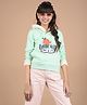 CRIMSOUNE CLUB Cotton Three Fourth Sleeves Weekend Text Printed Hooded Sweatshirt - Green