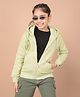CRIMSOUNE CLUB Cotton Full Sleeves Typography Patch Detailed Hooded Sweatshirt - Green