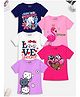 Trampoline Pack Of 5 Half Sleeves Heart & Love Yourself Text Printed Tees - Multi Colour