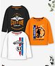 Trampoline Cotton Blend Pack Of 3 Full Sleeves Custom & Extreme Text Printed Tees - Black White & Orange