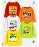 Trampoline Pack Of 5 Full Sleeves Car & Safari Printed Tees - Multi Colour