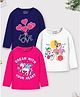 Trampoline Pack Of 3 Full Sleeves Heart & Unicorn Printed Tees - Blue Pink & White