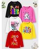 Trampoline Cotton Blend Pack Of 5 Full Sleeves Unicorn & Typography Printed Tees - Multi Colour