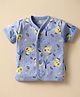 Child World Interlock Knit Half Sleeves Front Open Jhabla With Elephant Print - Mauve