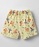 Child World Interlock Knee Length Shorts With Elephant Print - Lemon Yellow