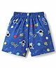 Child World Interlock Knit Knee Length Shorts with Space Theme Print - Navy Blue