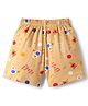 Child World Interlock Knit Knee Length Shorts with Space Theme Print - Peach