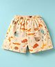 Child World Interlock Knit Knee Length Shorts with Jungle Theme Print - Peach