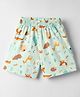 Child World Interlock Knit Knee Length Shorts with Jungle Theme Print - Sea Green