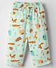 Child World Interlock Knit Full Length Animal Printed Lounge Pants - Aqua Blue