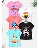 Trampoline Pack Of 5 Half Sleeves Princess & Bee Fabulous Text Printed Tees - Multi Colour