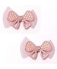 Daizy Bow Designed Rhinestones Embellished Alligator Hair Clips - Baby Pink