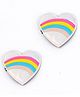 Daizy Rainbow Heart Designed Alligator Hair Clips - Silver