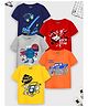 Trampoline Pack Of 5 Half Sleeves My Music & Rock Star Text Printed Tees - Multi Colour