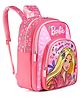 Barbie School Backpack with PVC embossed Front Pocket Pink - 16 inches