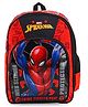Spider Man School backpack with PVC embossed Front Pocket Red and Black - 16 inches