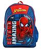 Spider Man School backpack with PVC embossed Front Pocket Blue - 16 inches